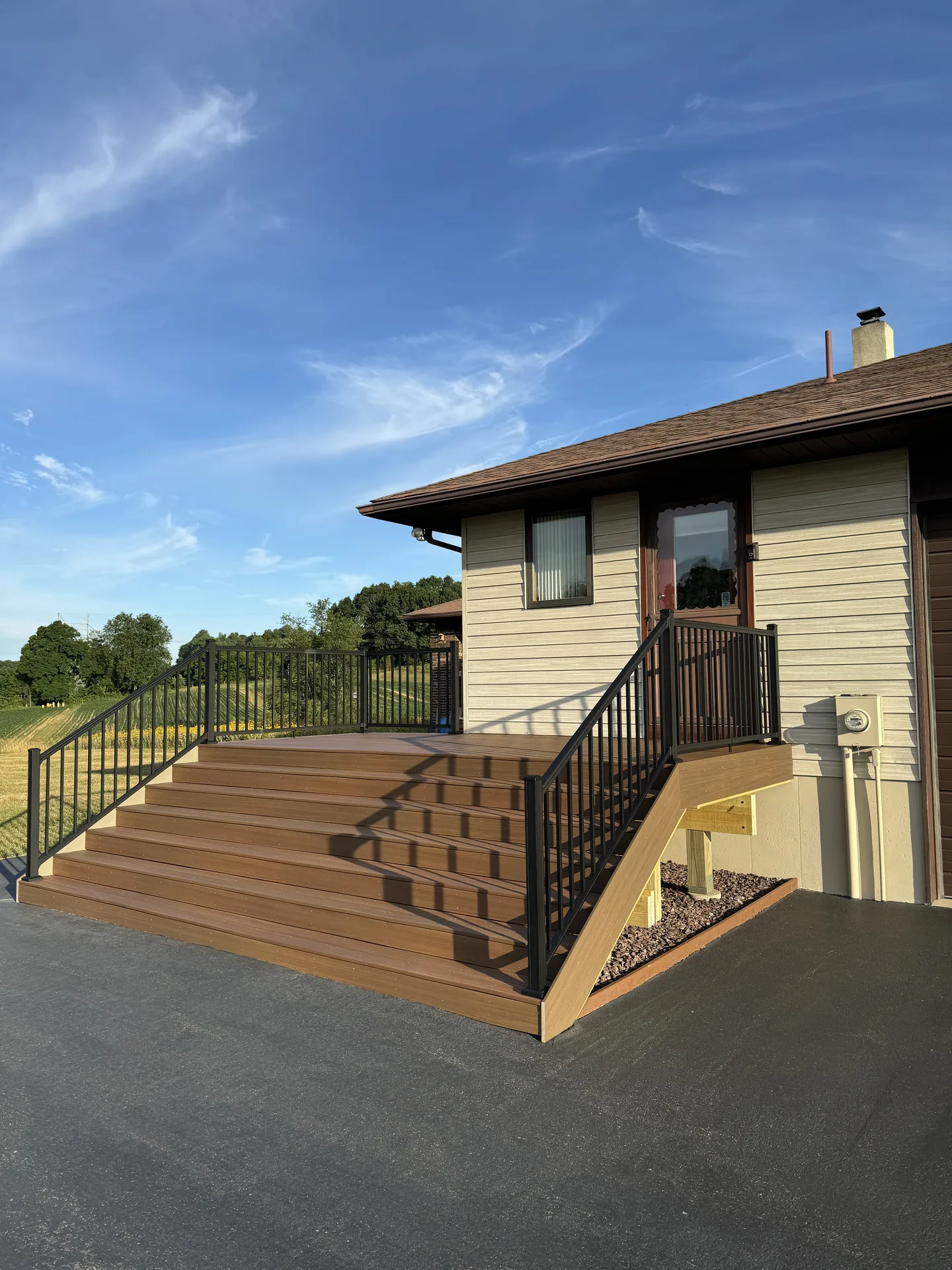 Finished composite deck stairs