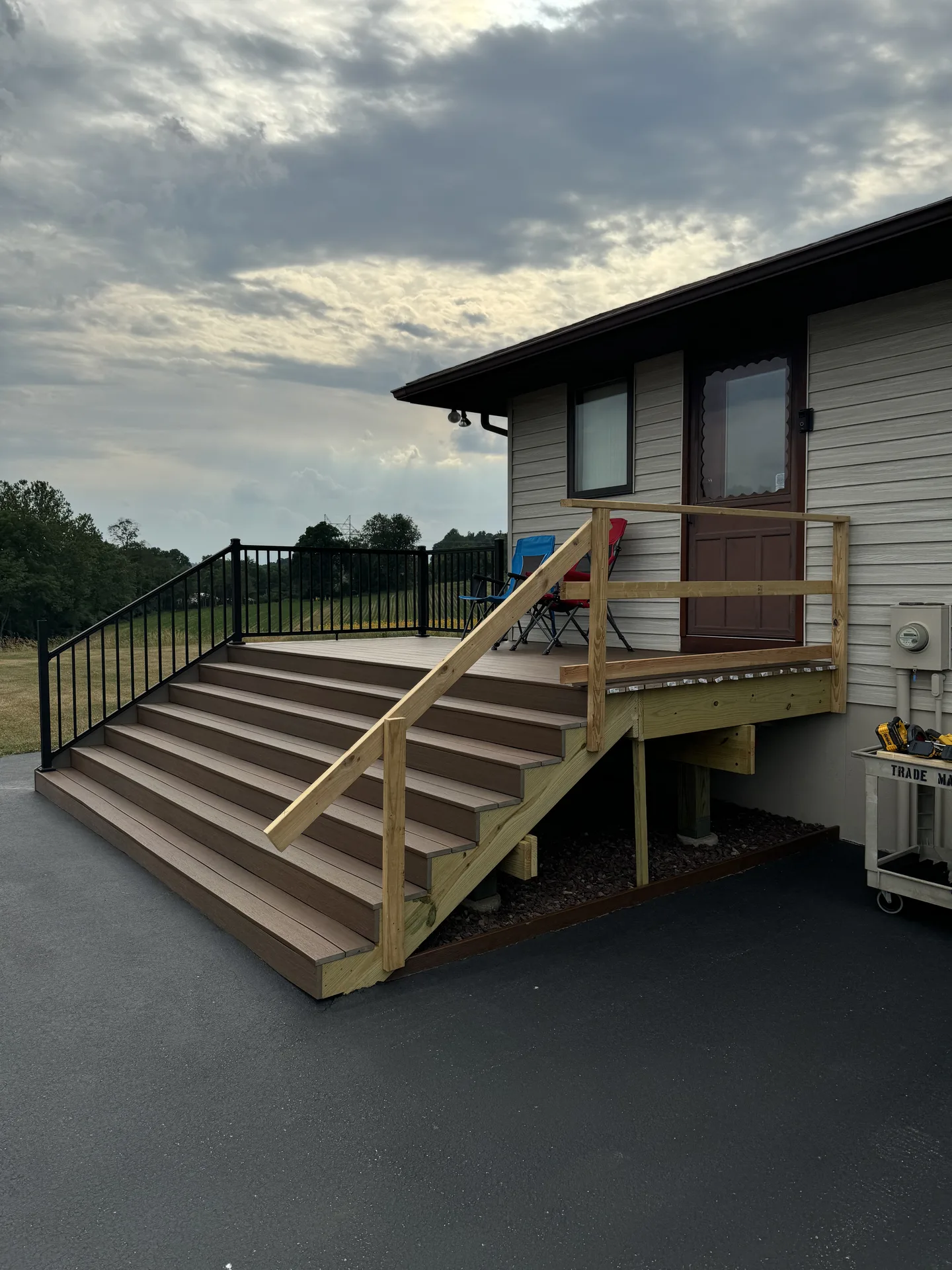 Composite decking and railing going on