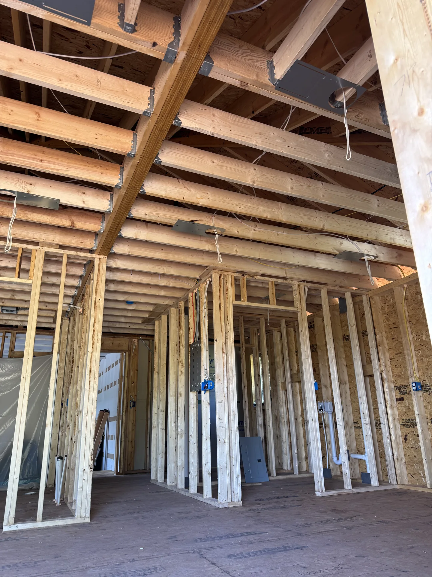 Custom home interior framing