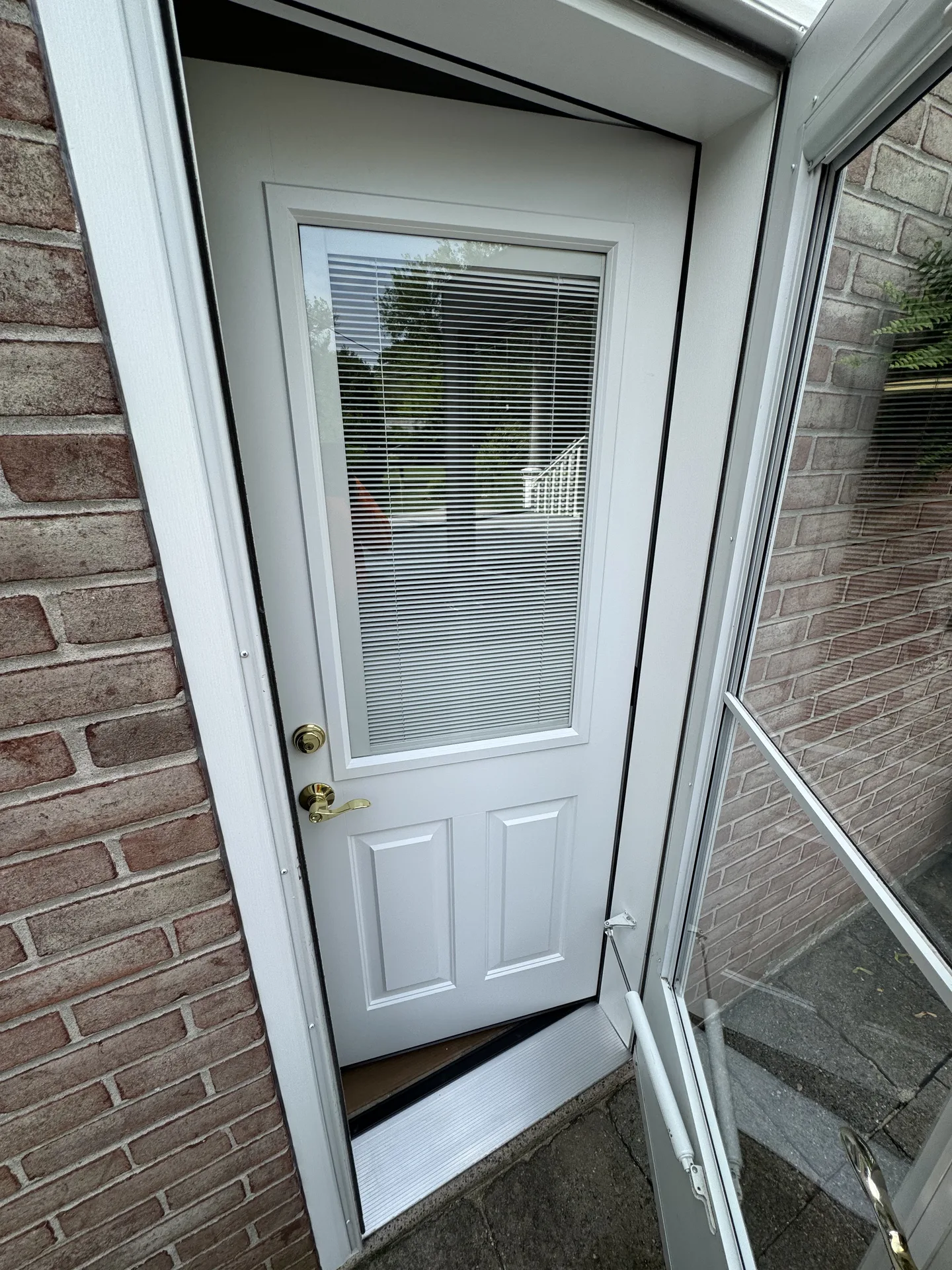 New entry door with built-in blinds