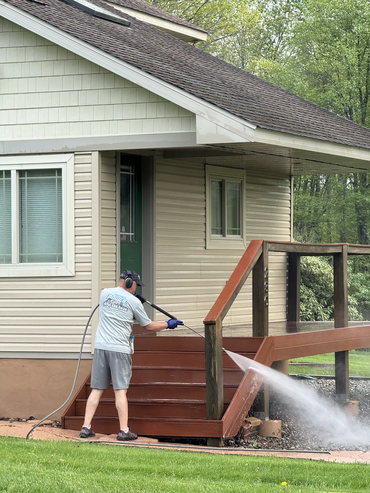 Property maintenance pressure washing