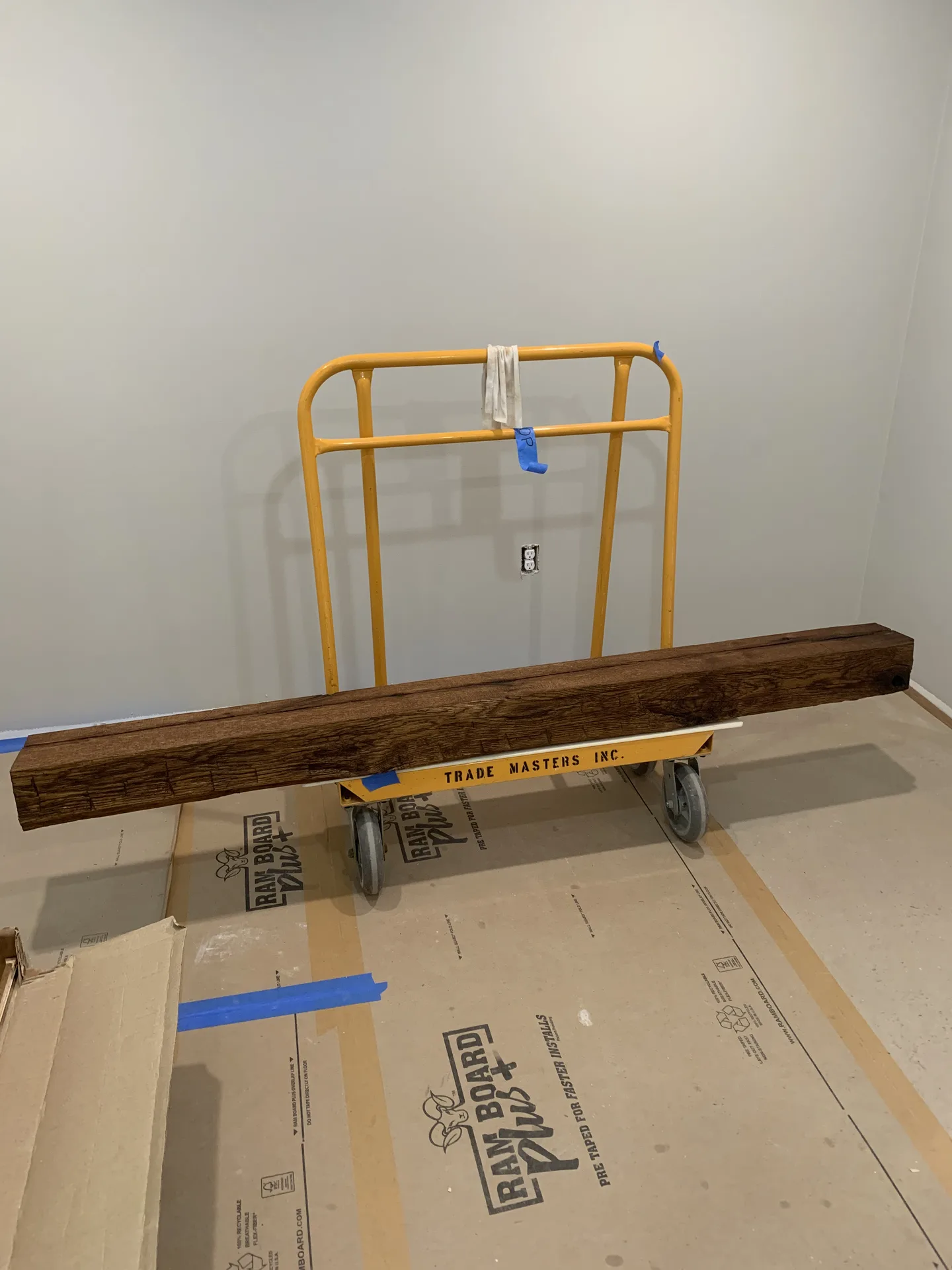 Custom stained ceiling beam ready to hang