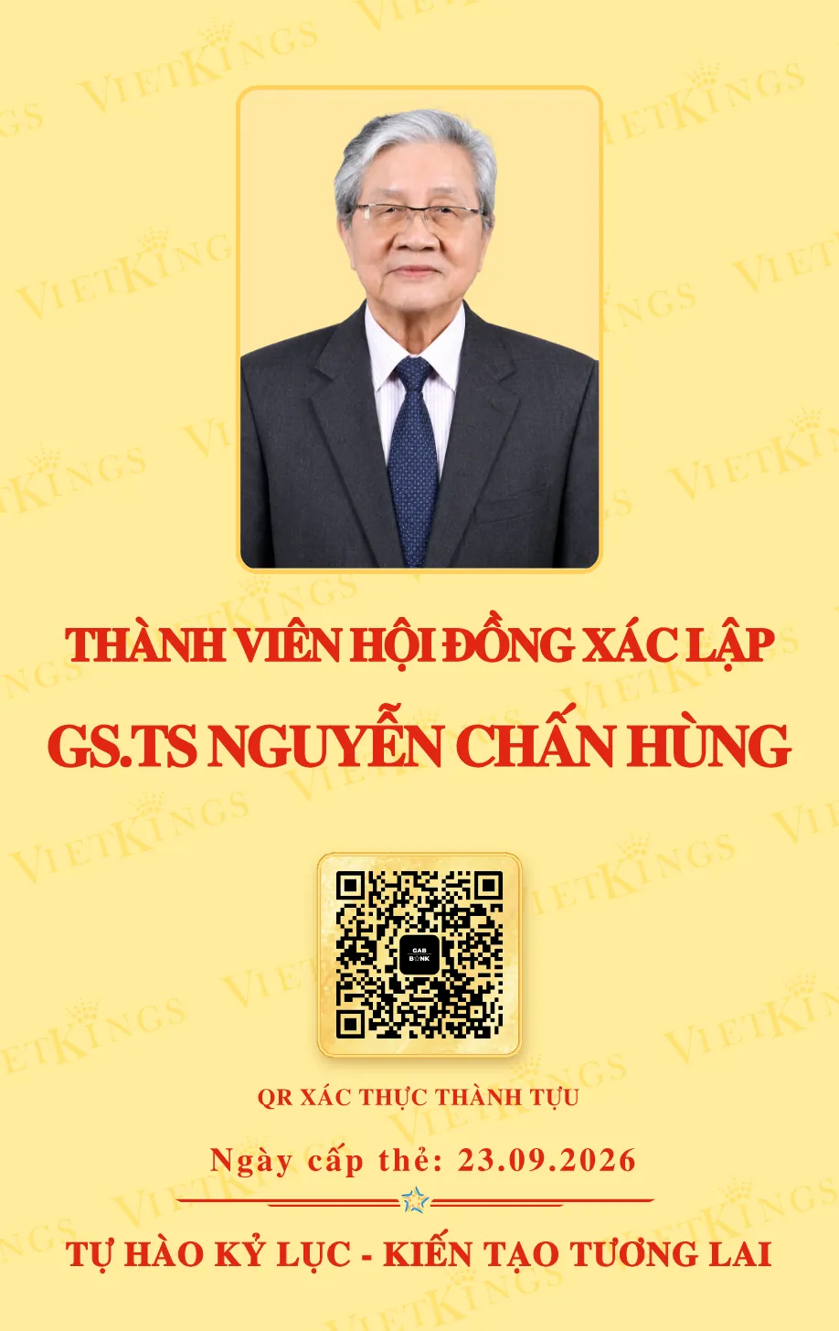 Mặt sau thẻ GS.TS NGUYỄN CHẤN HÙNG