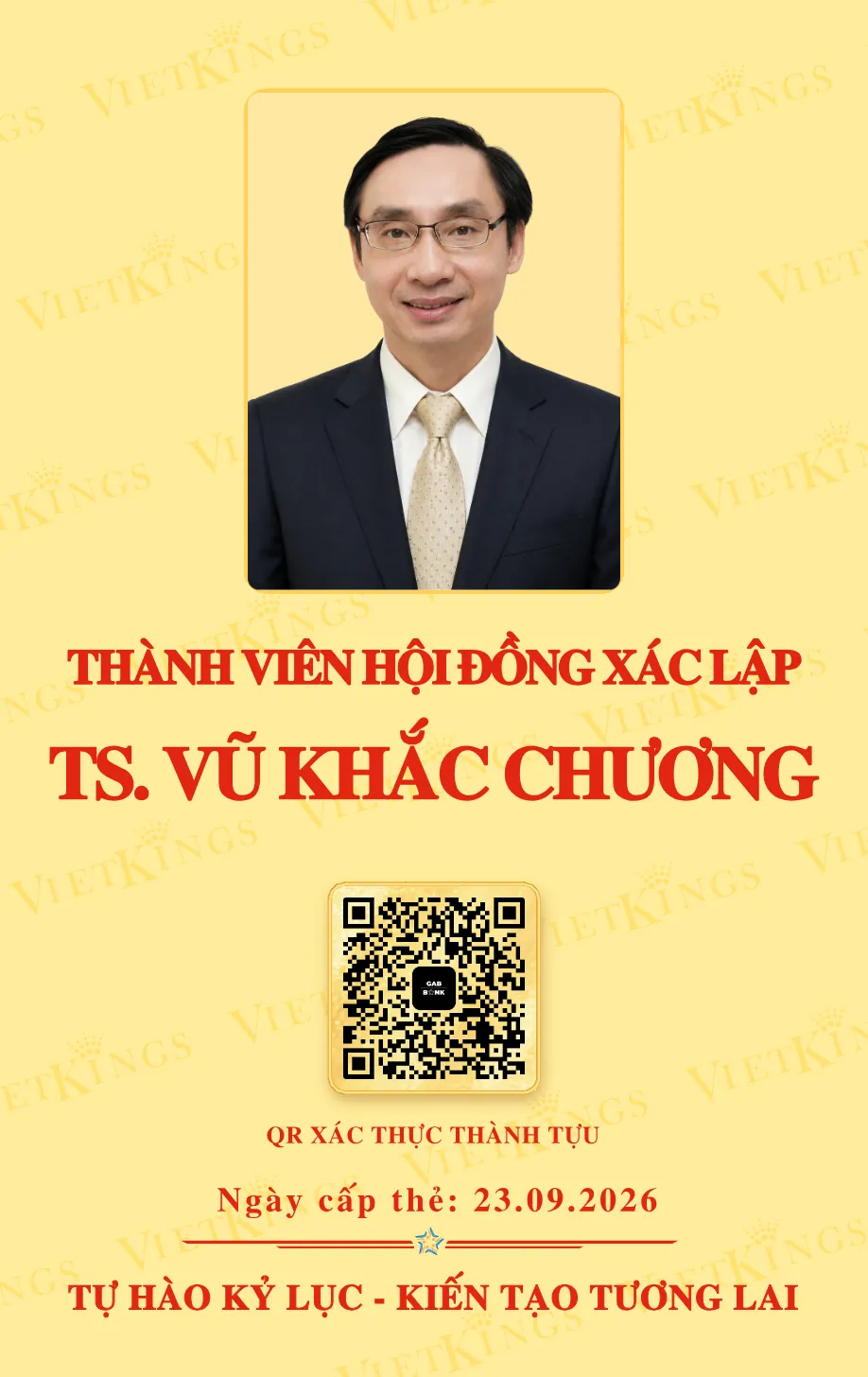 Mặt sau thẻ TS. VŨ KHẮC CHƯƠNG