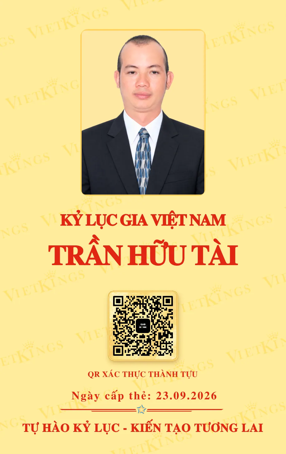 Mặt sau thẻ TRẦN HỮU TÀI