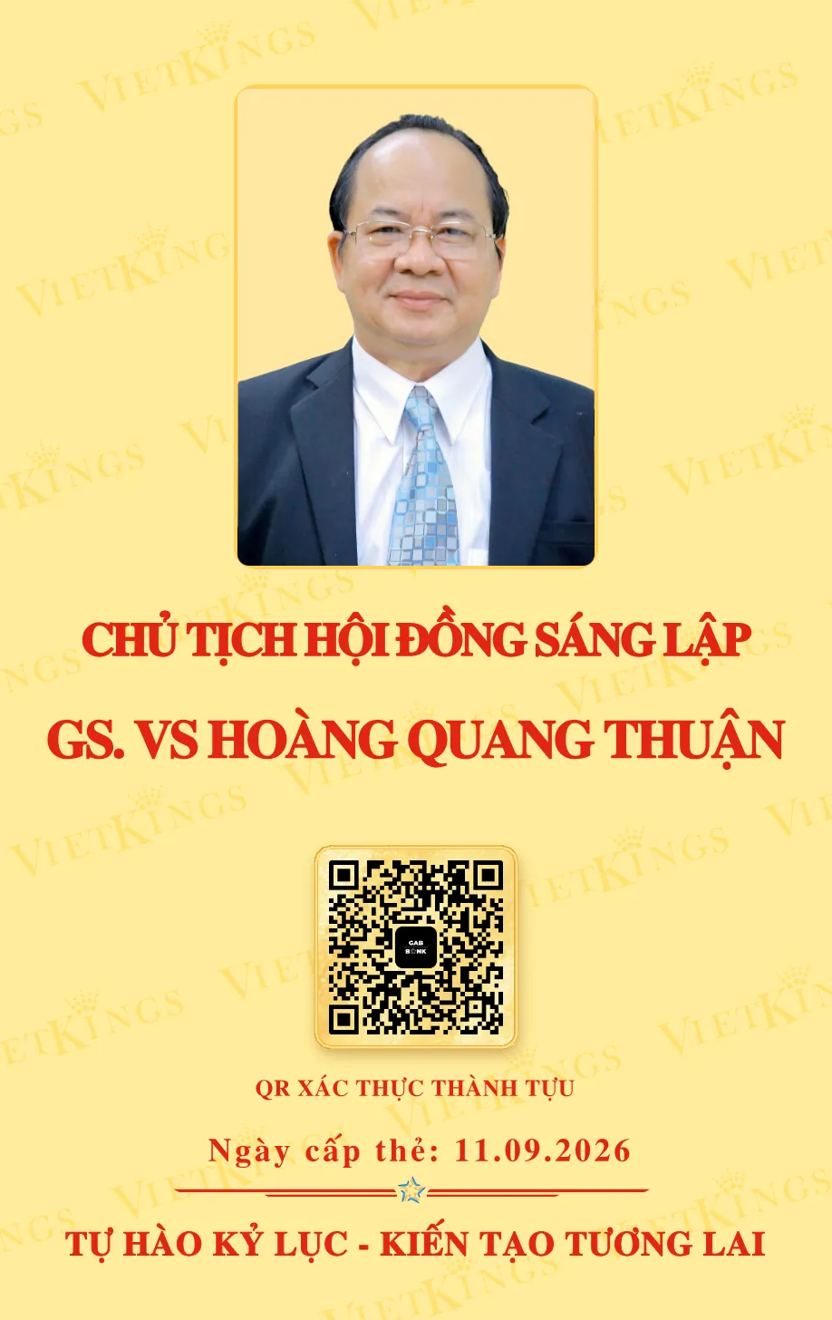 Mặt sau thẻ GS. VS HOÀNG QUANG THUẬN