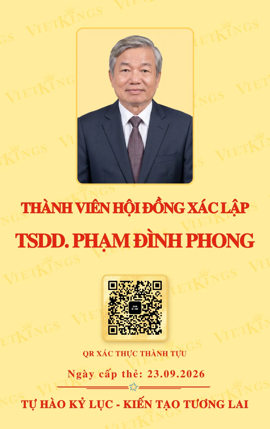 Mặt sau thẻ TSDD. PHẠM ĐÌNH PHONG