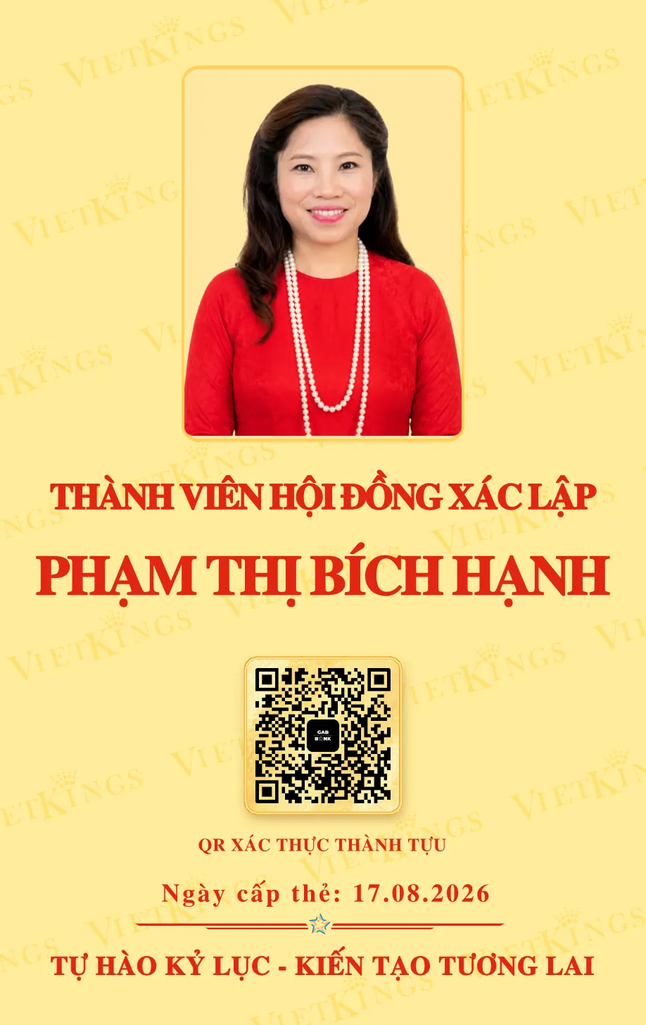 Mặt sau thẻ PHẠM THỊ BÍCH HẠNH