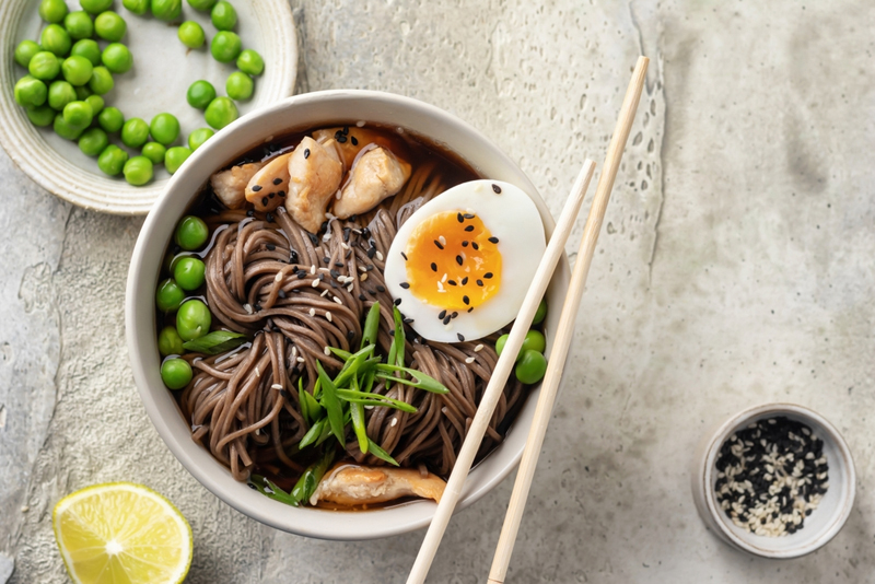 Soba noodle soup