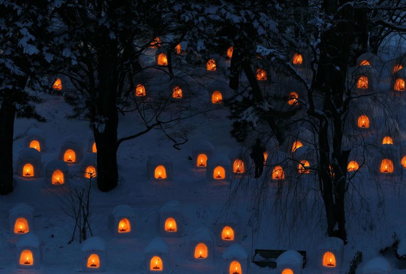 Hirosaki Castle Snow Lantern Festival is one of Winter Festival Japan