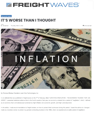 Inflation - Freightwaves