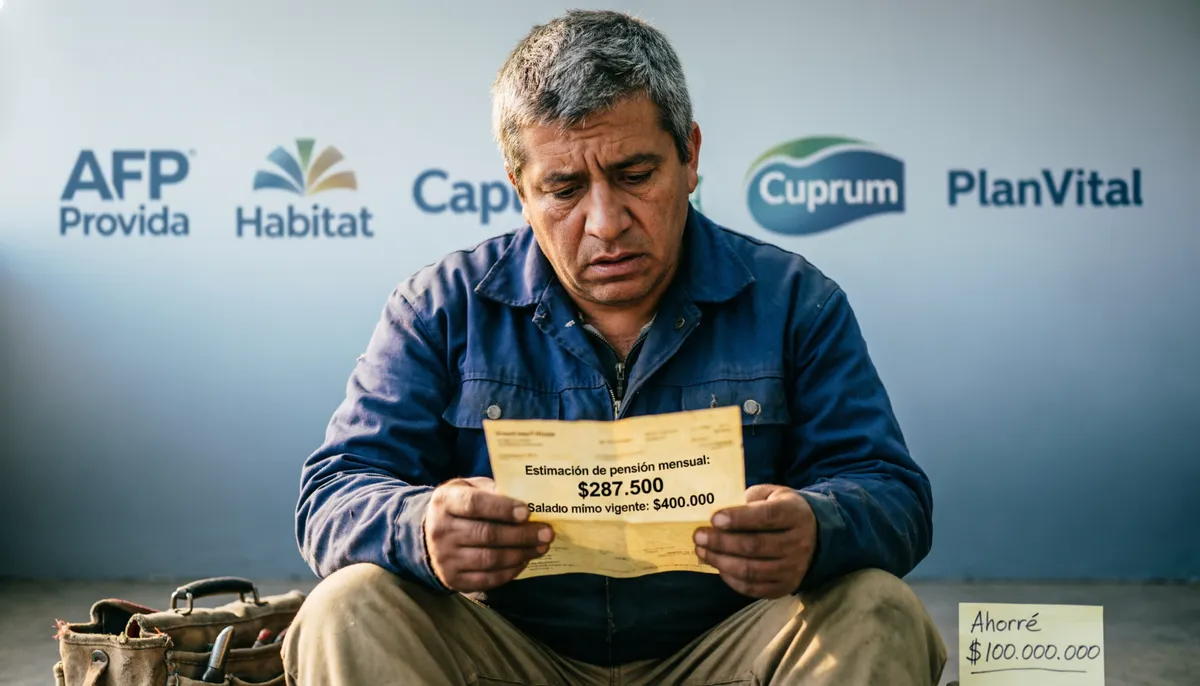 Trabajador viendo como sus ahorros previsionales no alcanzan