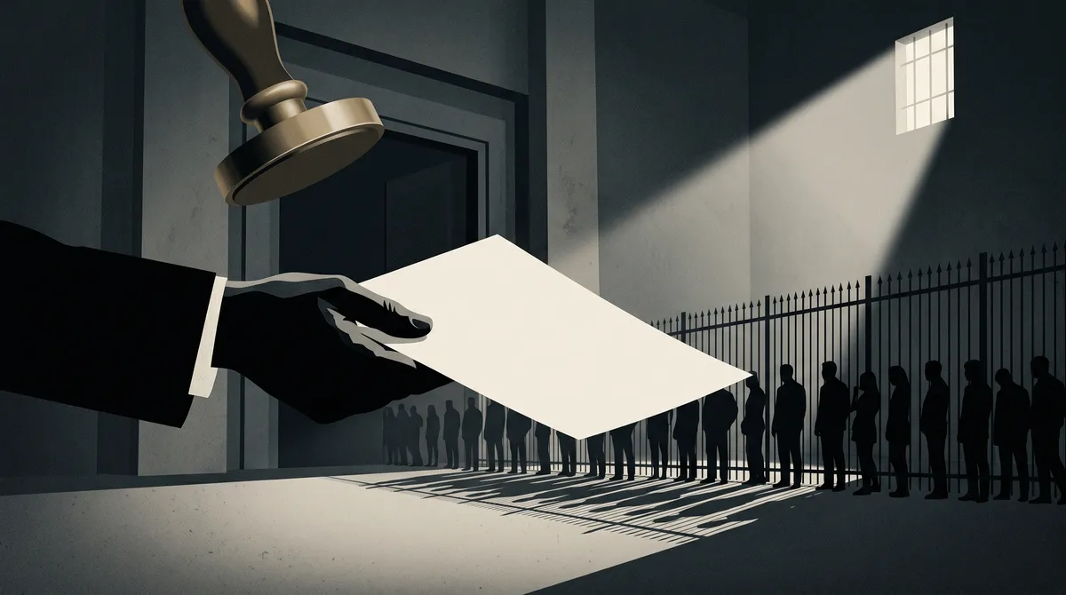 imagen de una mano imponiendo un papel en blanco desde el gobierno