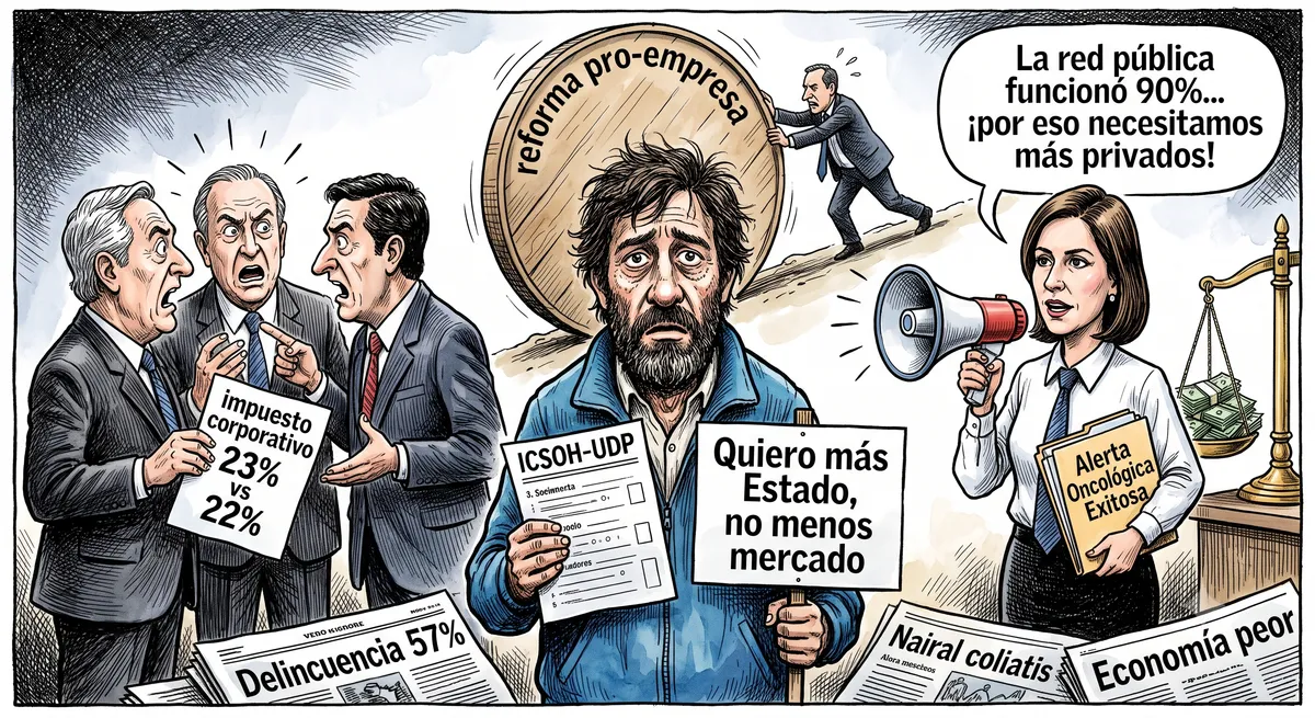 Ilusttración que muestra la desconexion del gobierno con la ciudadania