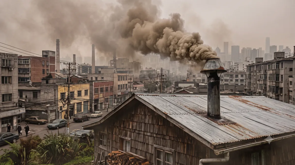Ciudades del sur de chile sufriendo altos indices de contaminacion por leña