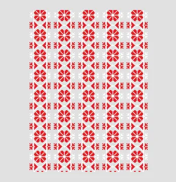 Термоналіпка "Вишиванка" лист біла з червоним 28*38 см