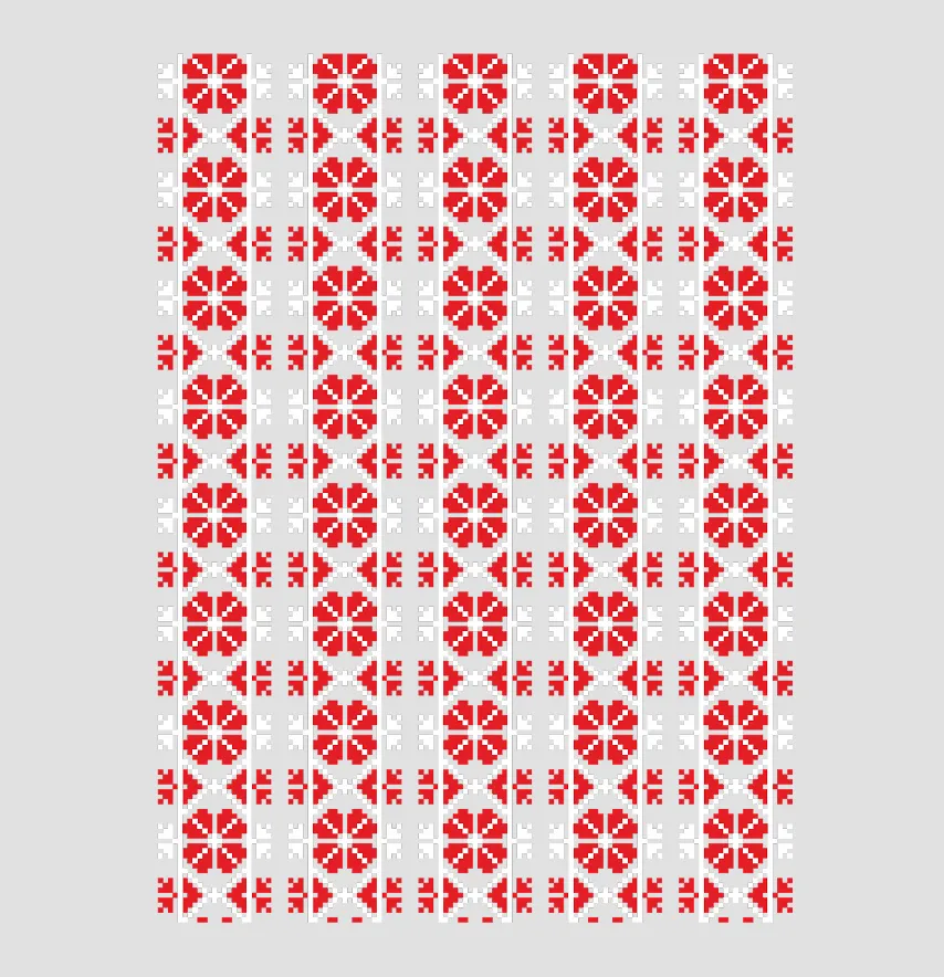 Термоналіпка "Вишиванка" лист біла з червоним 28*38 см-0