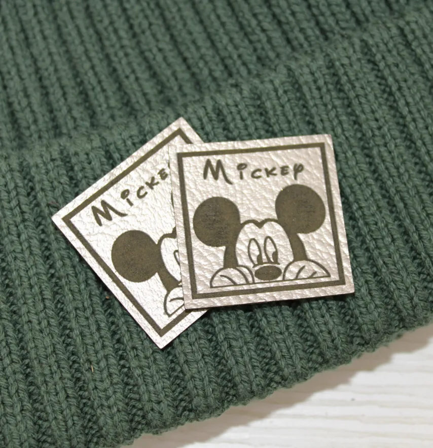 Нашивка "Mickey" 35*35мм цвет графит структурный-1