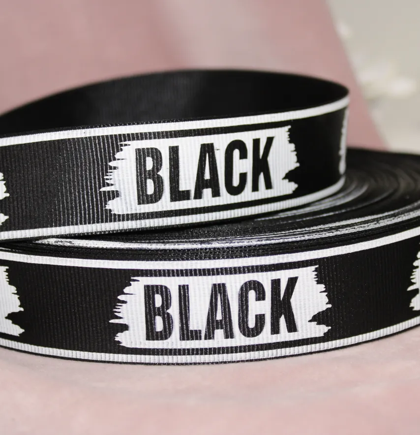 Тасьма репсова "Black" 30 мм чорного кольору-1