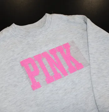 Термоаплікація з глітеру "Pink" 9,5*16 см рожевого кольору