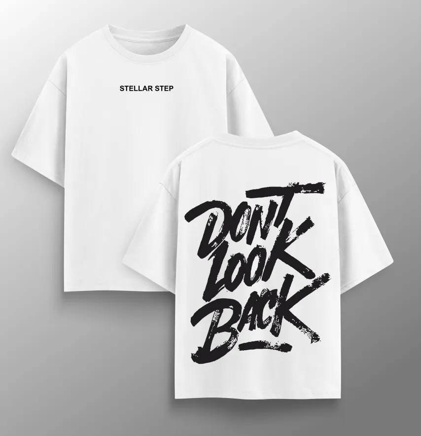 Футболка жіноча оверсайз "Don't look back" білого кольору-2