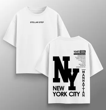Футболка жіноча оверсайз "NY" білого кольору