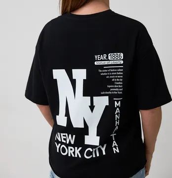 Футболка жіноча оверсайз "NY" чорного кольору
