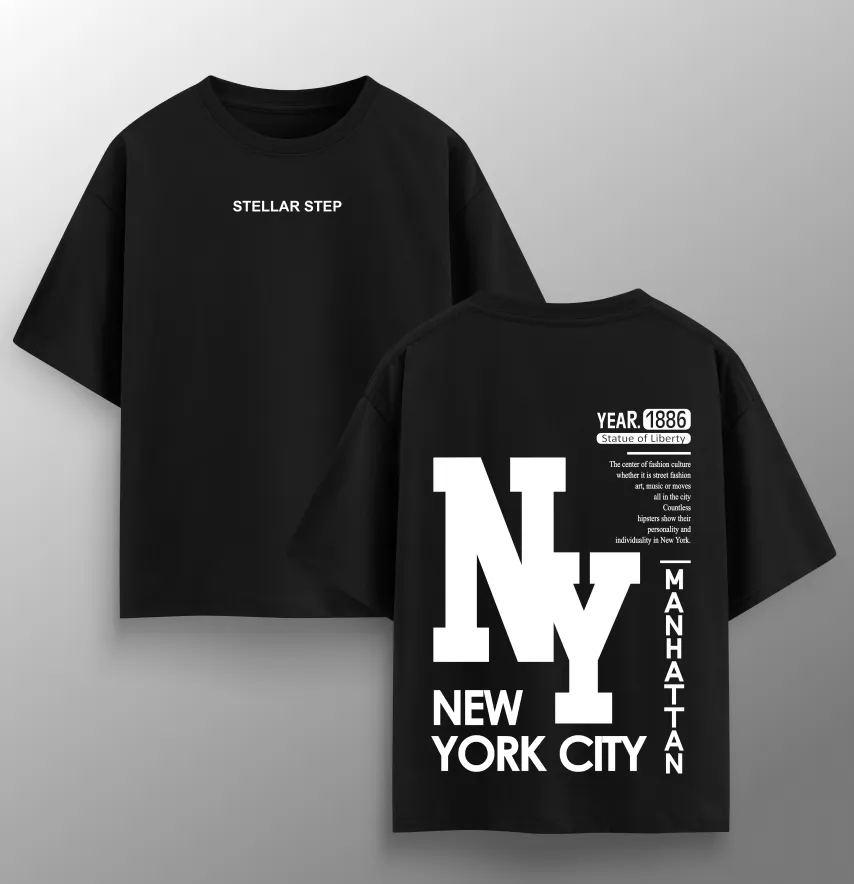 Футболка жіноча оверсайз "NY" чорного кольору-2
