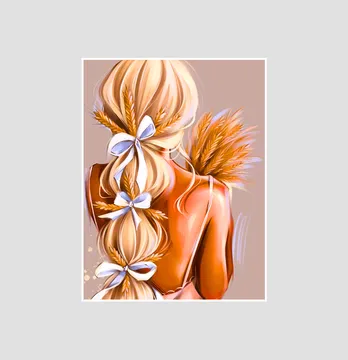 Термоналіпка "Дівчина з колосками" 19*24 см