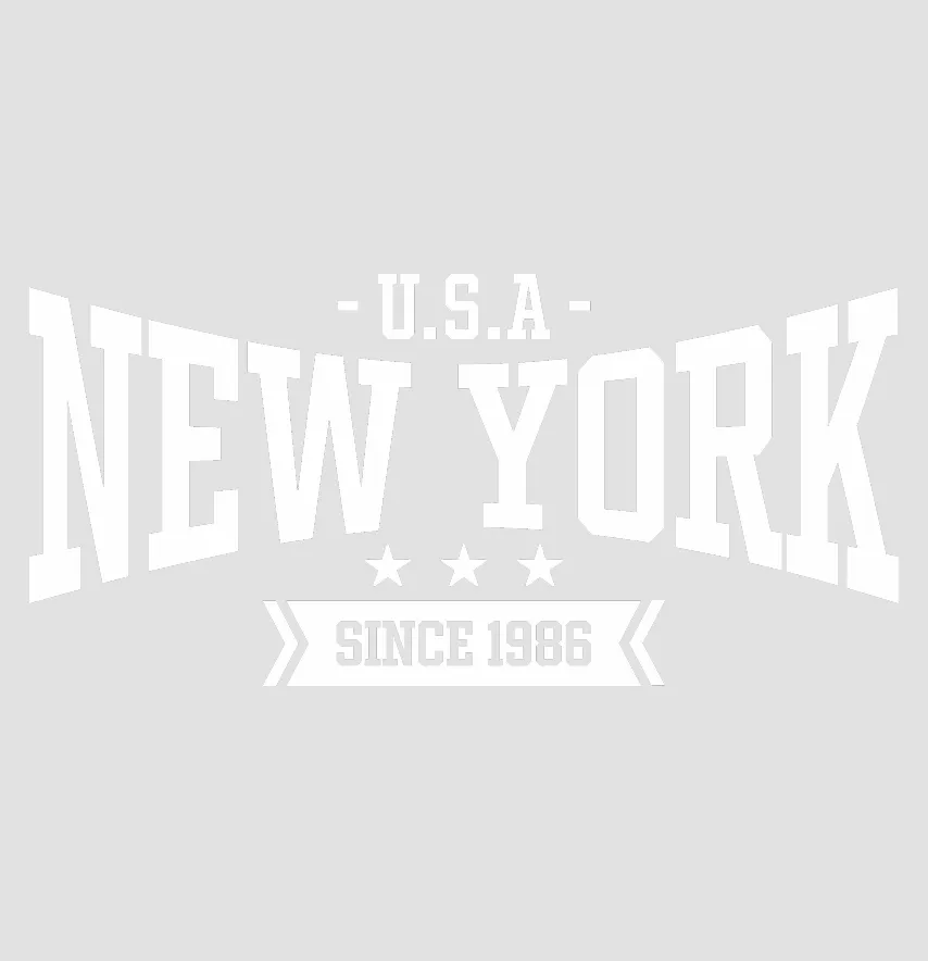 Термоналіпка "New York" 19*9 см білого кольору-1