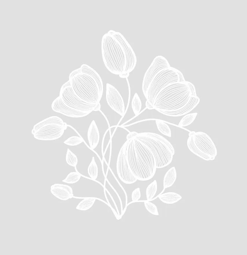 Термонаклейка "Цветы кустик" 19 см белого цвета.-1