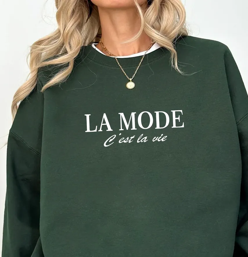 Термоналіпка "La mode c'est la vie" 18*6 см білого кольору-1