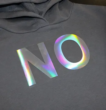 Термоаплікація з плівки "NO" 10*17 см голограма
