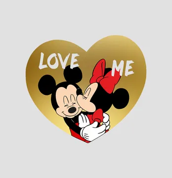 Термоаплікація "Love me Mickey" серце 19*16.5 см