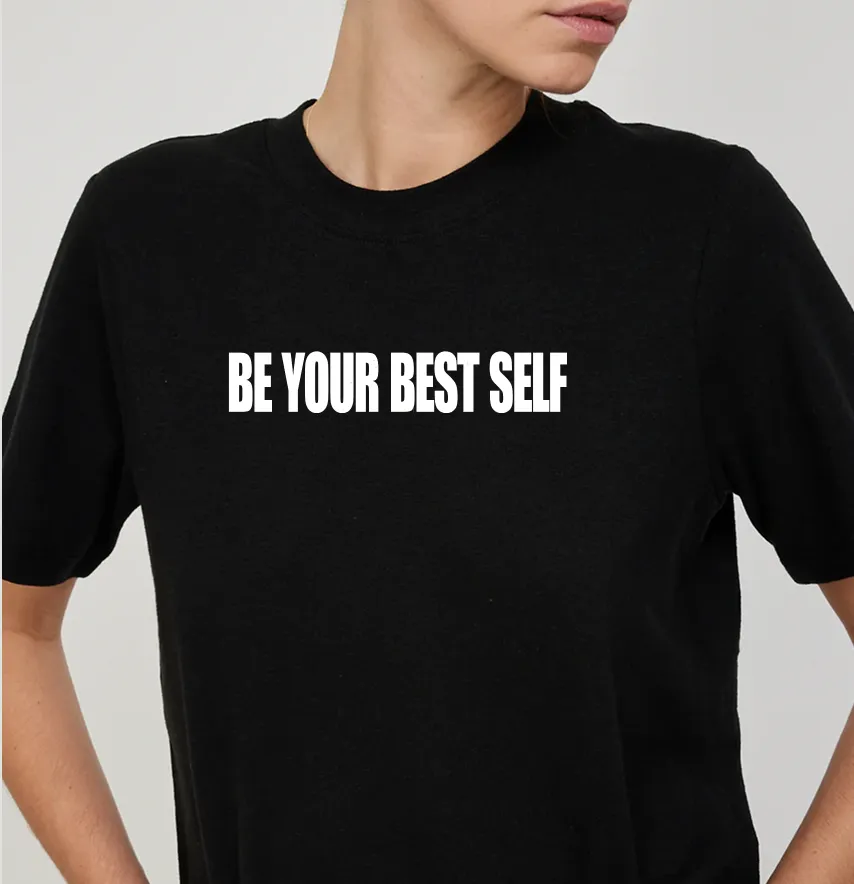 Термоналіпка "Be Your Best Self" 18*3,2 см білого кольору -1