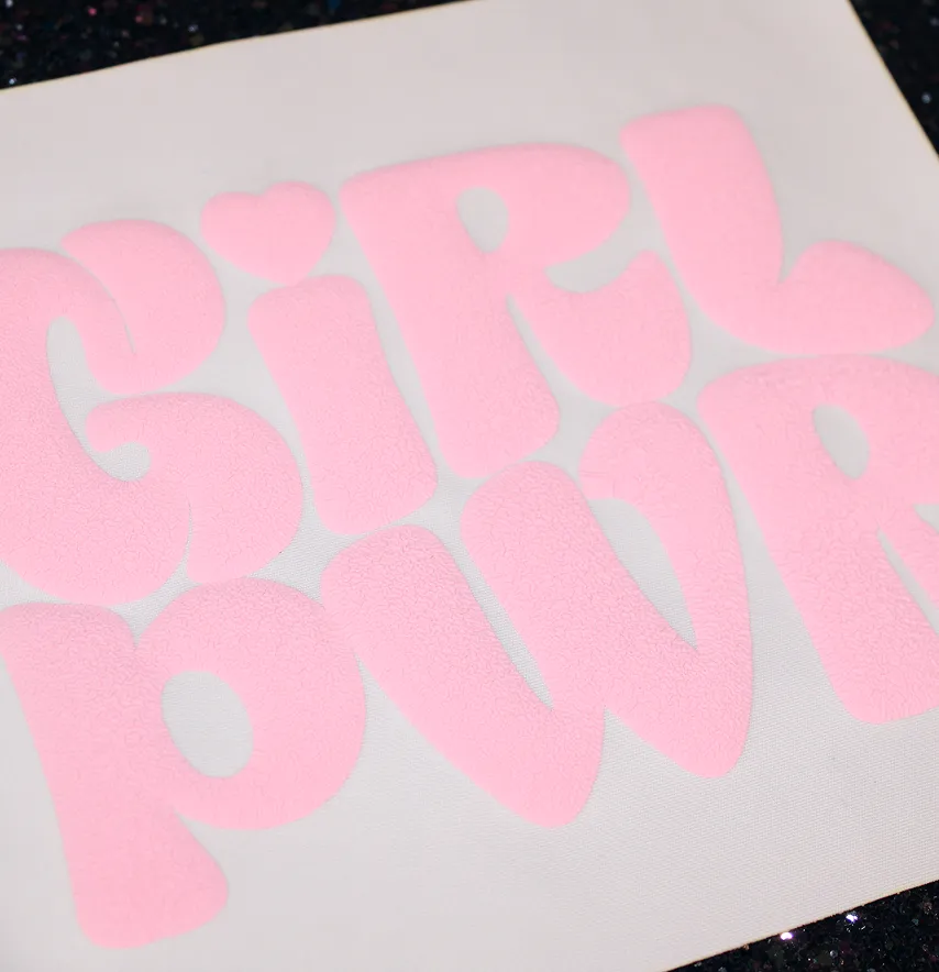 Термоаплікація об'ємна пуф "Girl pwr" 17*12 см рожевого кольору-4