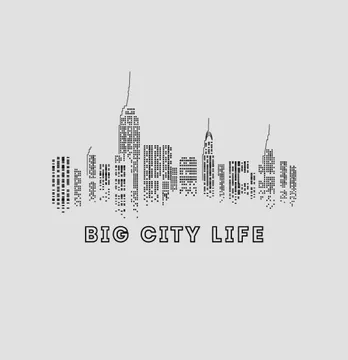 Термоаплікація "Big city life" 19*14 см чорного кольору