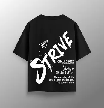Женская футболка оверсайз "Strive" черного цвета