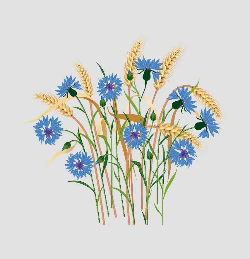 Термонаклейка "Васильки" 18 см-1