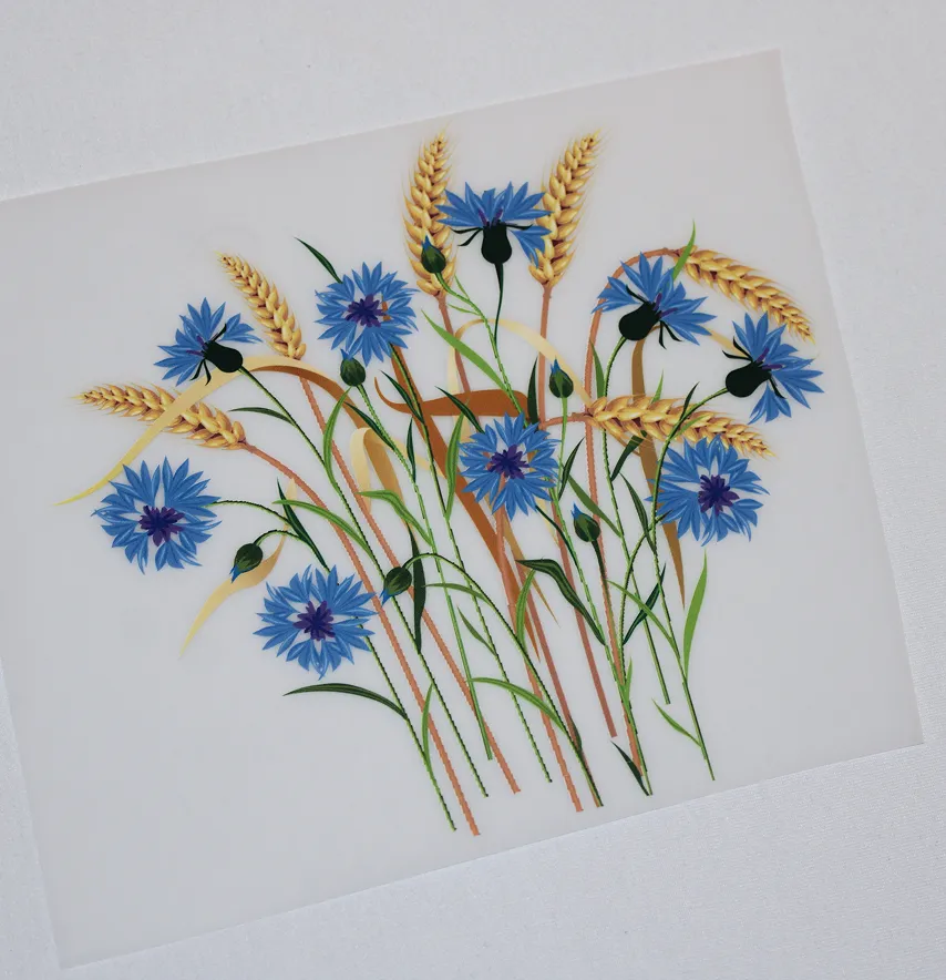 Термонаклейка "Васильки" 18 см-2