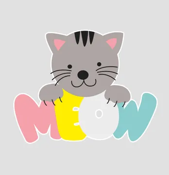 Термоаплікація "Meow" котик 19*15 см