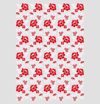 Термоналіпка "Вишиванка" лист троянда біла з червоним 28*38 см