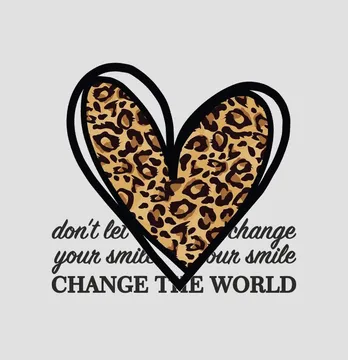 Термонаклейка "Леопардовое сердце" с надписями 18*19 см.