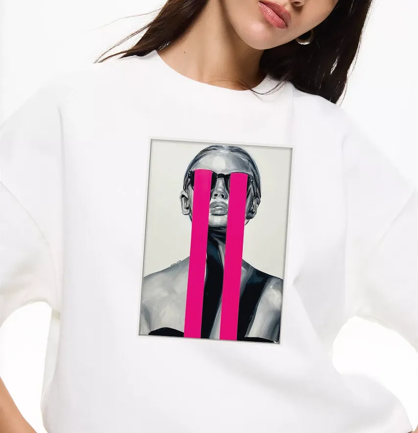 Термоналіпка "Дівчина" рожеві полоси 21*29 см -1