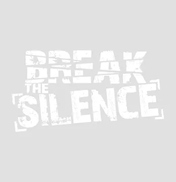 Термоаплікація "Break the silence" 27*14,5 см білого кольору