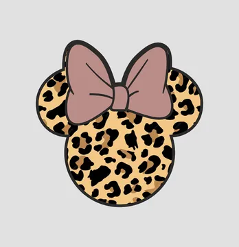 Термоаплікація "Minnie бант" леопардова 14,5*14,5 см