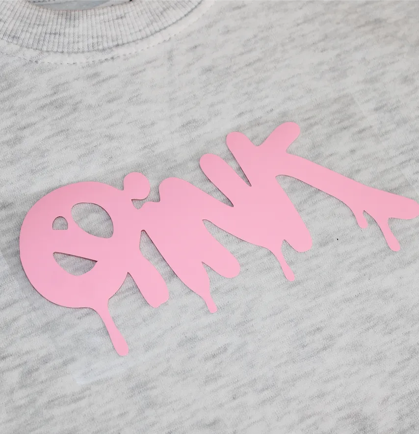 Термоаплікація об'ємна пуф "Pink" 16*7,5 см рожевого кольору-1