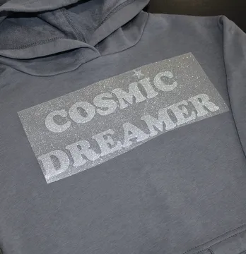 Термоаплікація з глітеру "Cosmic dreamer" 10*24,5 см 