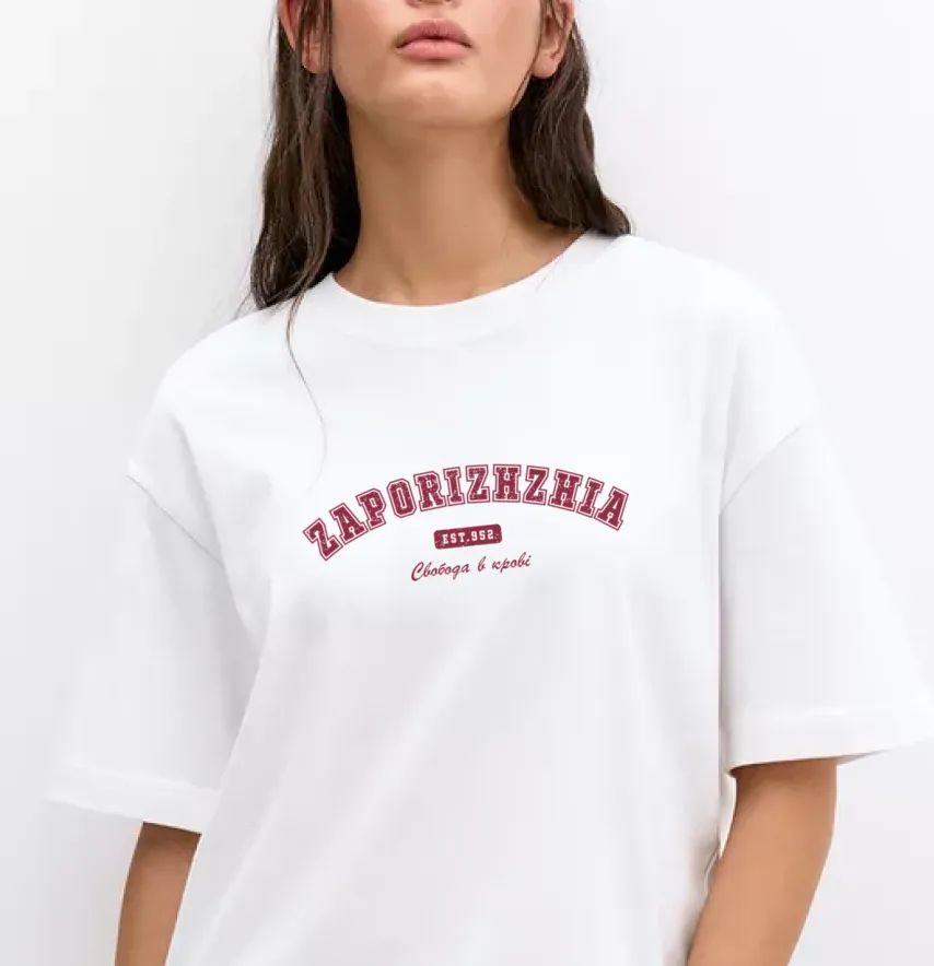 Термонаклейка "Zaporizhzhia" свобода в крови 19*6,5 см-1