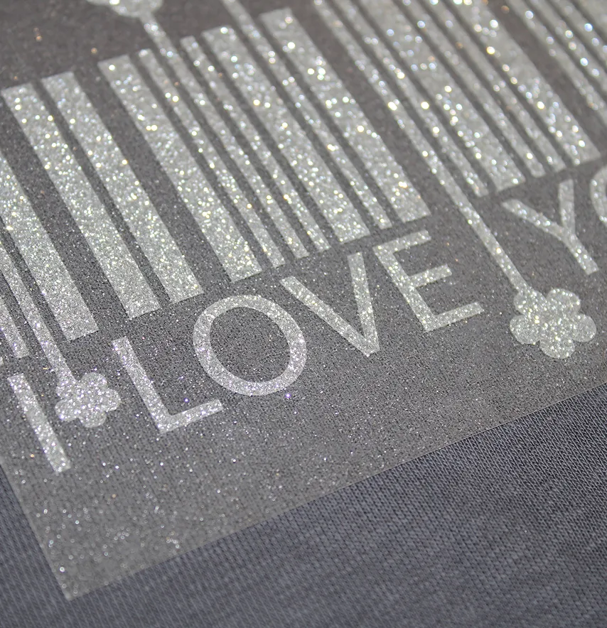 Термоаплікація з глітеру "I love you" 14,5*15,5 см -4